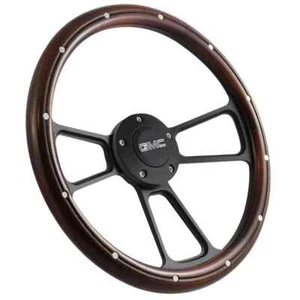 Mahogany Steering Wheel Kit Black & Mahogany Wood 1995-02 GMC Full Size Trucks - Foto 1 di 24