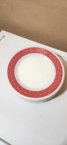 Lot Of 8 6 3/4 Pyrex Desert Plate 704-39 Red Laurel Pattern - Picture 1 of 4