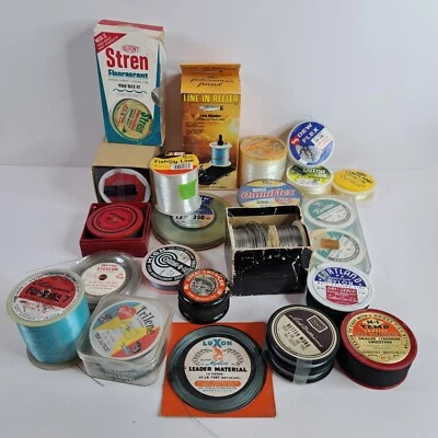 Vintage Lot Fishing Line Cortland Newton US Line & More + Line Winder 27 Reels - Image 1 of 4