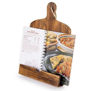 Supporto Porta Ricette in Legno Marrone, Porta Libri da Cucina per Espositore da Banco - Foto 1 di 7
