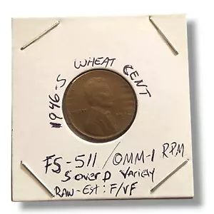 1946-S Over D Lincoln Wheat Cent - FS-511 OMM-1 RPM Variety Error - S/D Mintmark - Bild 1 von 8