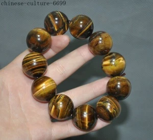 20mm Cat's eye stone carved Buddha beads Rosary Prayer beads Bangle Bracelet - Picture 1 of 7
