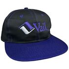 Vintage Vail Colorado Ski Snapback Hat Cap - Black & Purple Color - Adult OSFA