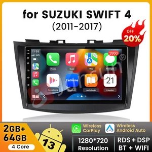 2+64G For Suzuki Swift 2011-2017 Car Stereo Radio GPS Navi Carplay Android 13 BT - Picture 1 of 18