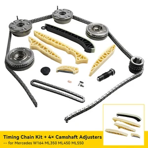 Timing Chain Kit + 4× Camshaft Adjusters for Mercedes W164 ML350 ML450 ML550 A2 - Picture 1 of 13