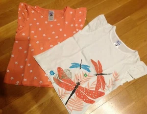 2 x Sommer Mädchen Shirt CA 116 Libelle Muster Glitzerpünktchen - Bild 1 von 4