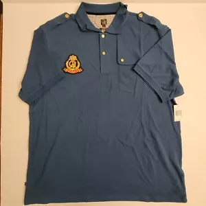Vintage Cavi Nautical Polo Shirt Mens 3XL Teal Blue Military Style Short Sleeve - Picture 1 of 15