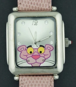 2003 Pink Panther Character Novelty Watch w/ Pink Leather Band - Picture 1 of 3