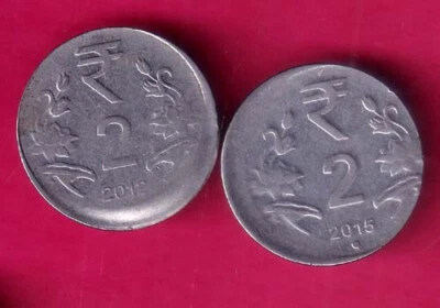 2 COIN SET:- republic india 2012 & 2015  two rupee rare coin #RS1317 - Image 1 of 2