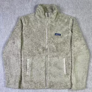 Patagonia Fleece Jacket Faux Fur Cream Womens Full Zip Jumper Outdoor Festival M - Picture 1 of 10