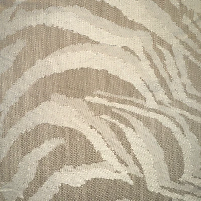 Cream Tan Tiger Zebra Print Jacquard Upholstery Decor Fabric Cotton BTY #1 - Image 1 of 4