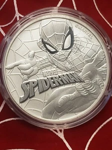 2017 Tuvalu Spider-Man ๐ธ๐ 1 Oz ๐Marvel Silver Trading Coin ๐ฐ๐๐ท - Picture 1 of 7
