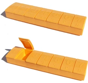 2 x Tupperware 7-Day Pill Vitamin Advil Keepers Orange raille New - Picture 1 of 4