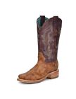 Corral Western Boots Womens 12" Embroidery Square Toe Sand A4252