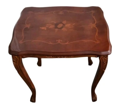 Vintage Italian Style Mahogany Small Side Table Height 47cm  - Image 1 of 4