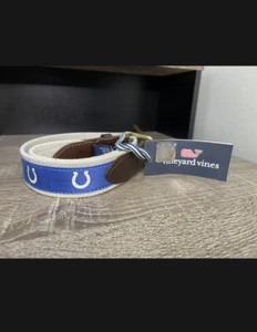 Men’s Size 34 Vineyard Vines NFL Indianapolis Colts Canvas Belt $58 - Picture 1 of 4