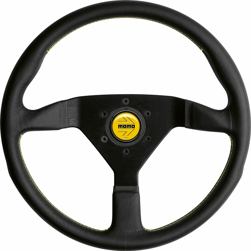 Volante Momo Montecarlo 350 mm cuero negro/amarillo ORIGINAL 11111785BKYER Foto 1 de 1
