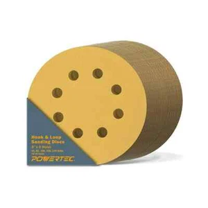 5 In. 8 Hole Hook and Loop Sanding Discs, 60/80/100/220/320, Assorted Grits Sand - Picture 1 of 6