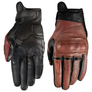 Motorcycle Motorbike Gloves Knuckle protection Vented Leather Riding Sports  - Picture 1 of 6