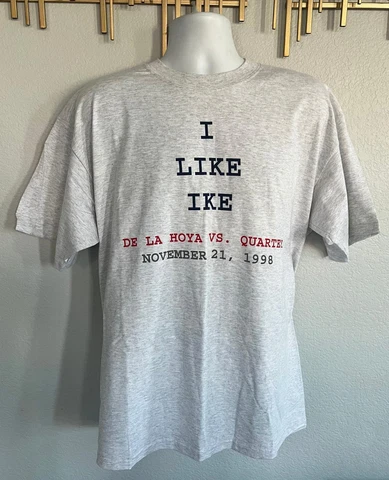 1998 I LIKE IKE De La Hoya vs Ike Quartey T-Shirt Boxing Sz XL MIGUEL DIAZ COLL Cover