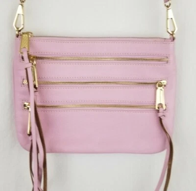 Linda correa extraíble de cuero rosa con triple cremallera Rebecca Minkoff Foto 1 de 4