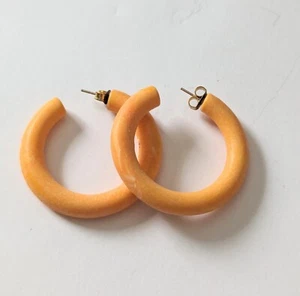 Vintage 70er Jahre lachsfarbene Creolen  - Bild 1 von 5