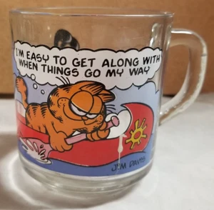 Vintage 1978 Jim Davis's Garfield McDonalds Glass Mug - 3 1/2" Tall - Picture 1 of 5