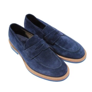 Kiton NWD Slip On Loafer Shoes Size 6.5 US in Solid Blue Suede - Picture 1 of 13