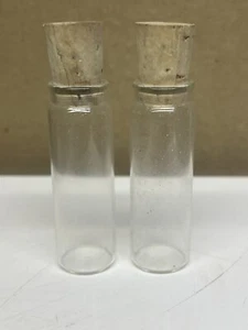 Menge 10 10 Klarglas Fläschchen Klar Kork Top Vintage/Neu 1 3/4 Zoll - Bild 1 von 4