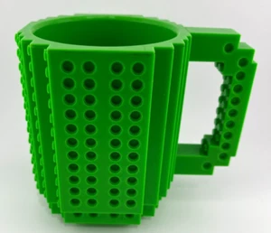 Build-On Brick Coffee Mug LEGO Compatible Think Geek Interlocking GREEN Used - Picture 1 of 6