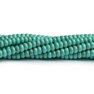 Turquoise Magnesite Beads Plain Rondelle 5x8mm Strand Of 80+