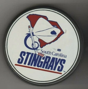 South Carolina Stingrays One Eye Stingray ECHL Hockey Puck Big Mouth Blue Rever - Foto 1 di 2