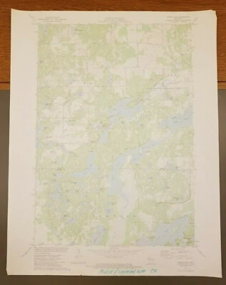 Оригинальная винтажная топографическая карта Chain Lake, Wisconsin 1972 USGS 27 дюймов x 22 дюйма - Изображение 1 из 4