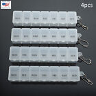 4pcs - 6" Weekly 7 Days Medicine Storage Pill Box Organizer Container Case Clear