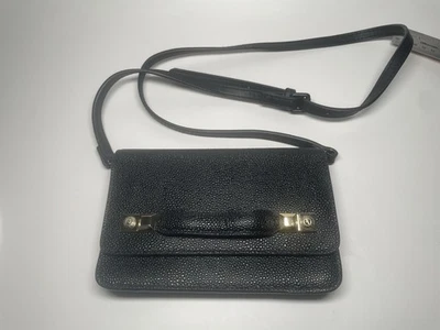 Henri Bendel Pebble Leather Black Clutch/Crossbody W Removable Strap - Image 1 of 4