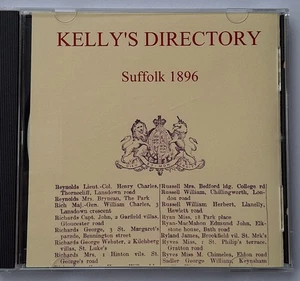 Kelly's Directory of Suffolk 1896 - Archive CD Books - high quality scan - Photo 1/4