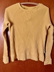 The North Face Womens Long Sleeve Waffle Knit Top Golden Rod Size Medium Winter - Picture 1 of 6