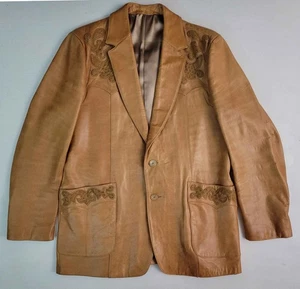 SCULLY Lammfell Straußenleder Western Sport Mantel Blazer Jacke Gr. 46 L SCHÖN - Bild 1 von 8