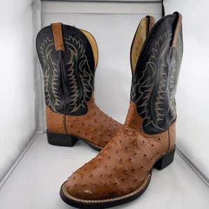 Botas occidentales Tony Lama TX5002 para hombre talla 8D pluma completa avestruz - Hechas en EE. UU. - Imagen 1 de 13
