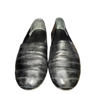 Mocassini Vince Bogart da donna taglia 8,5 neri in pelle di anguilla scarpe slip on  - Foto 1 di 8