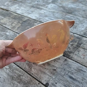 Vintage Pyrex 442 Early American 1 1/2 Quart Cinderella Mixing Bowl Brown WORN - Picture 1 of 6