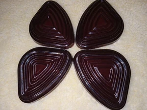 Vintage Royal Ruby Triangle Tray Set Of 4 Anchor Hocking Ruby Red Small Trays - Picture 1 of 8