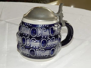 Art Deco Bierkrug Merkelbach 3704 Neue Ära  Reliefdekor  Zinndeckel - Picture 1 of 9