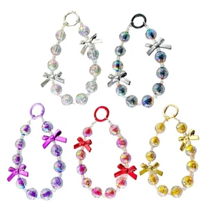 Mobile Phone Charm Bowknot Colorful Beads Straps Cord Chain Key Holder Pendant - Photo 1 sur 13