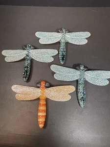 "Lote de 4 cerámica libélula insecto hogar jardín mesa de centro decoración 4,5""x7""" - Imagen 1 de 12