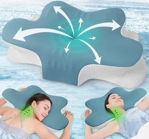 Almohada ortopédica de espuma viscoelástica para dolor de cuello y hombros - Ergonómica cervical - Imagen 1 de 5
