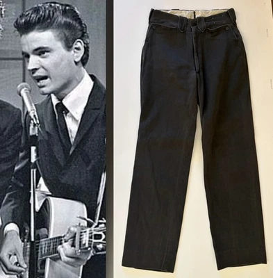 Pantalones DON EVERLY originales USADOS EVERLY BROS años 50 H Bar C Ranchwear Denim negro Foto 1 de 4