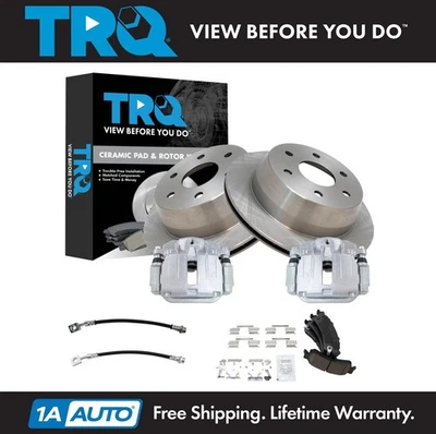 TRQ Brake Pad & Rotor Kit Ceramic Fits 2000-2001 Chevrolet Tahoe GMC Yukon - Image 1 of 4