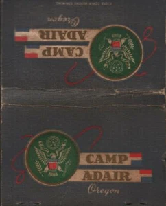 Streichholzbuchhülle - Camp Adair - Oregon - Sprechen, Sehen, Hören Sie keine bösen Affen - Bild 1 von 2