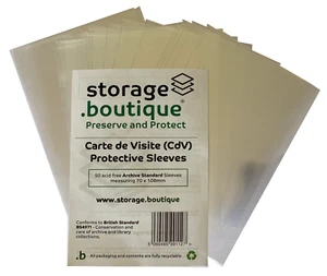 storage.boutique CdV Protection Sleeves, Crystal Clear, Acid Free, 108x70mm, 50 - Picture 1 of 4